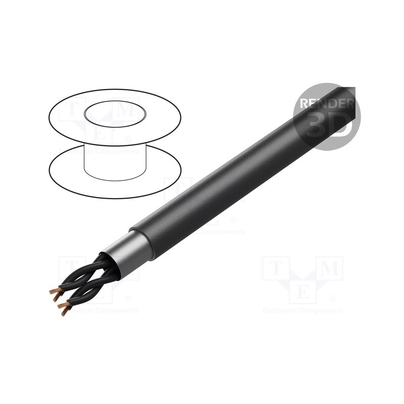 5 m x BITNER - BS1122 - Wire, BiT 1000 (ST) FR, 2x2x1.5mm2, shielded,Al-PET foil, PVC