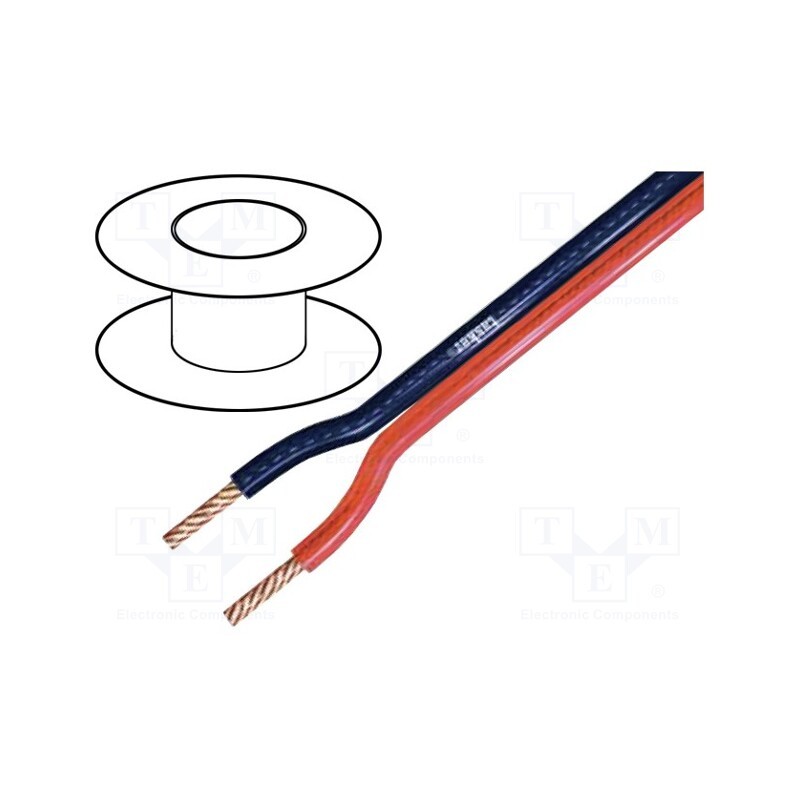5 m x TASKER - TSK1002 - Wire: loudspeaker cable, 2x1.5mm2, stranded, OFC, unshielded, PVC