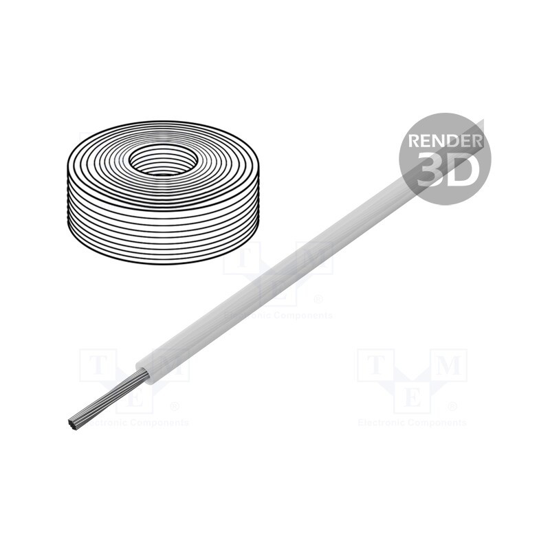 5 m x HELUKABEL - 23710 - Wire, SiF, 1x2.5mm2, stranded, Cu, silicone, transparent, -60÷180°C