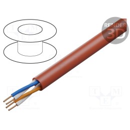 5 m x TECHNOKABEL - 0381 009 23 - Wire: control cable, YnTKSY, 2x2x1mm, Insulation: PVC, Colour: red