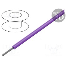 5 m x HELUKABEL - 51315 - Wire, HELUTHERM® 145, 1x1mm2, stranded, Cu, PO, violet, -55÷145°C
