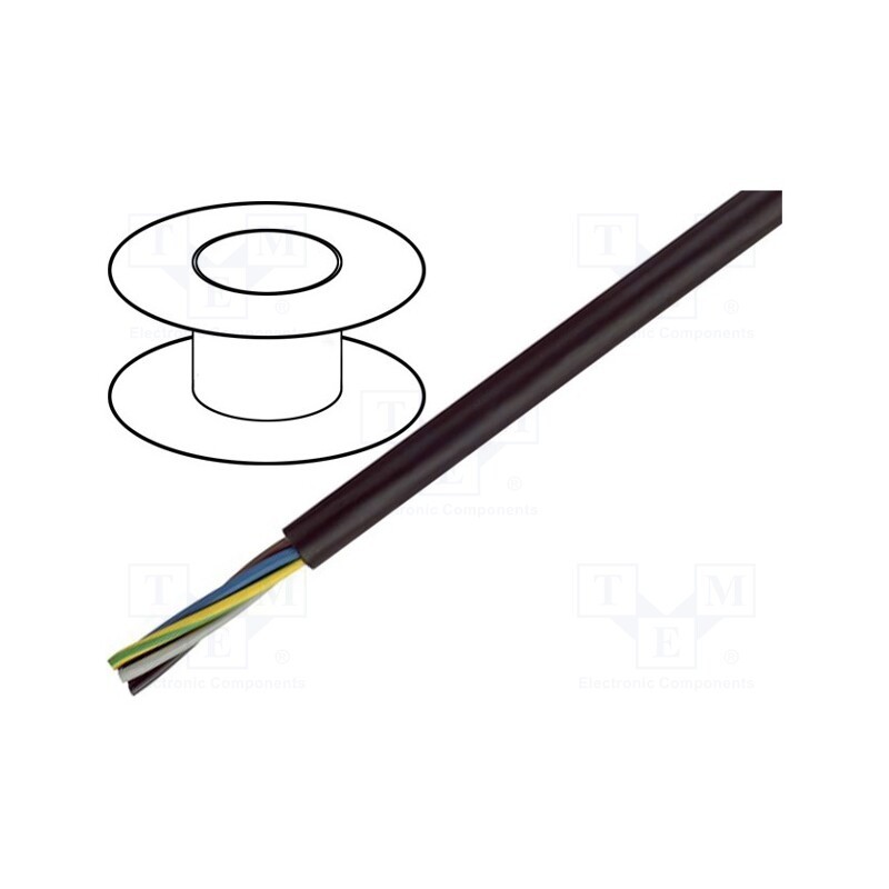5 m x TKD - 3500824 - Wire, H07RN-F, 5G1.5mm2, round, stranded, Cu, LSZH, black, 450V,750V
