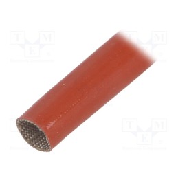 5 m x FAVIER - SCS4KV 16.0 RB 5 - Insulating tube, fiberglass, brick red, -60÷250°C, Øint: 16mm