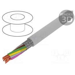 5 m x BITNER - S30662 - Wire, BiT LiYCY, 7x1.5mm2, shielded,tinned copper braid, PVC