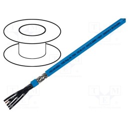5 m x HELUKABEL - 14031 - Wire, OZ-BL-CY, 5x0.75mm2, shielded,tinned copper braid, PVC
