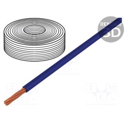 5 m x HELUKABEL - 15603 - Wire, LifY, 1x1mm2, stranded, Cu, PVC, blue, 300V,500V, -15÷80°C
