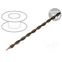 5 m x TASKER - TSK1130 BROWN BLACK - Wire: assembly, 2x0.25mm2, stranded, Ext.dimensions: 2x1.4mm, 100m