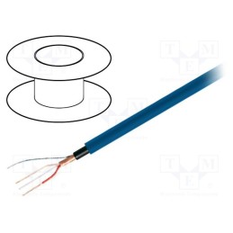 5 m x TASKER - C301 BLUE - Wire: microphone cable, 1x2x0.22mm2, blue, OFC, -15÷70°C, PVC