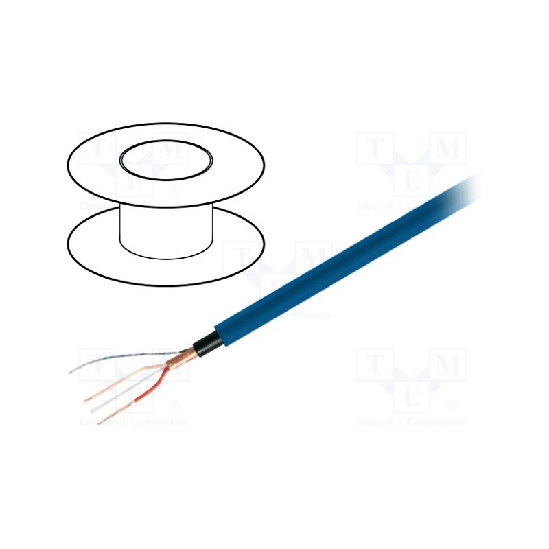 5 m x TASKER - C301 BLUE - Wire: microphone cable, 1x2x0.22mm2, blue, OFC, -15÷70°C, PVC
