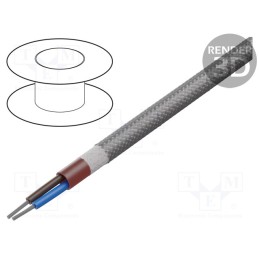 5 m x HELUKABEL - 23062 - Wire, SiHF, 2x0.75mm2, Cu, stranded, silicone, brown-red, -60÷180°C