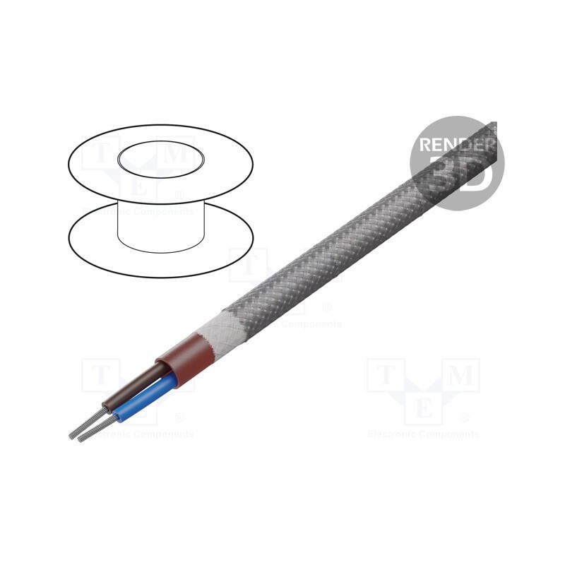 5 m x HELUKABEL - 23062 - Wire, SiHF, 2x0.75mm2, Cu, stranded, silicone, brown-red, -60÷180°C