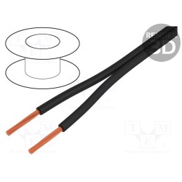 5 m x STu00c4UBLI - 61.7729-21 - Wire, SILI-ZW, 2x0.25mm2, stranded, Cu, silicone, black, 300V