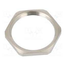 5 pcs x HUMMEL - 1.161.2100.01 - Nut, PG21, brass, nickel, Thk: 3.5mm, Spanner: 32mm, Thread: PG, GM-MS