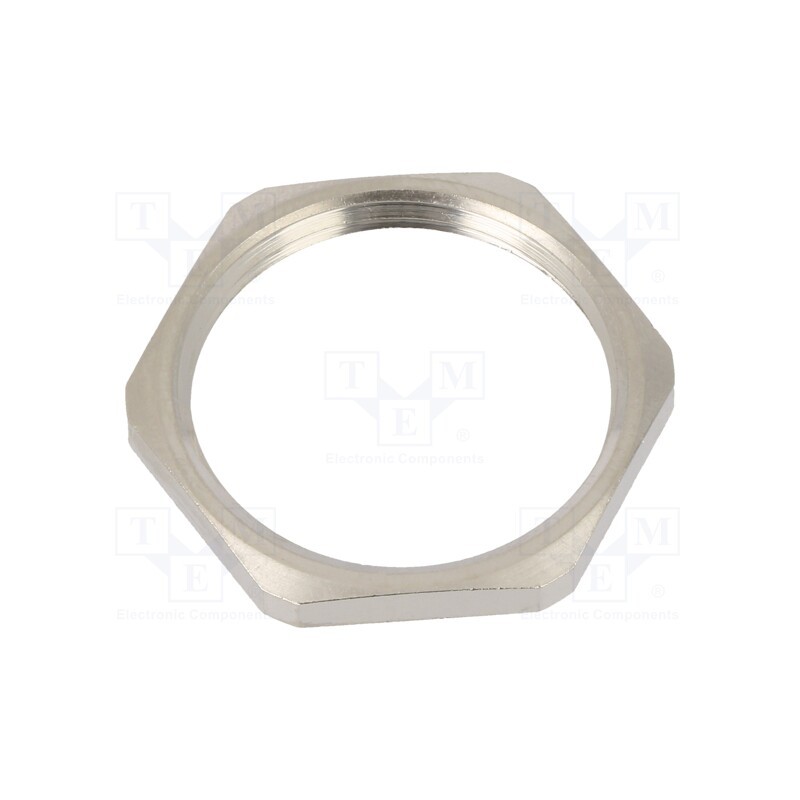 5 pcs x HUMMEL - 1.161.2100.01 - Nut, PG21, brass, nickel, Thk: 3.5mm, Spanner: 32mm, Thread: PG, GM-MS