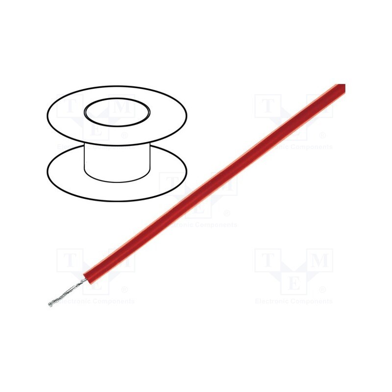 5 m x HELUKABEL - 23109 - Wire, FZ-LS, 1x1mm2, stranded, Cu, silicone, red-brown, 15kV, 100m