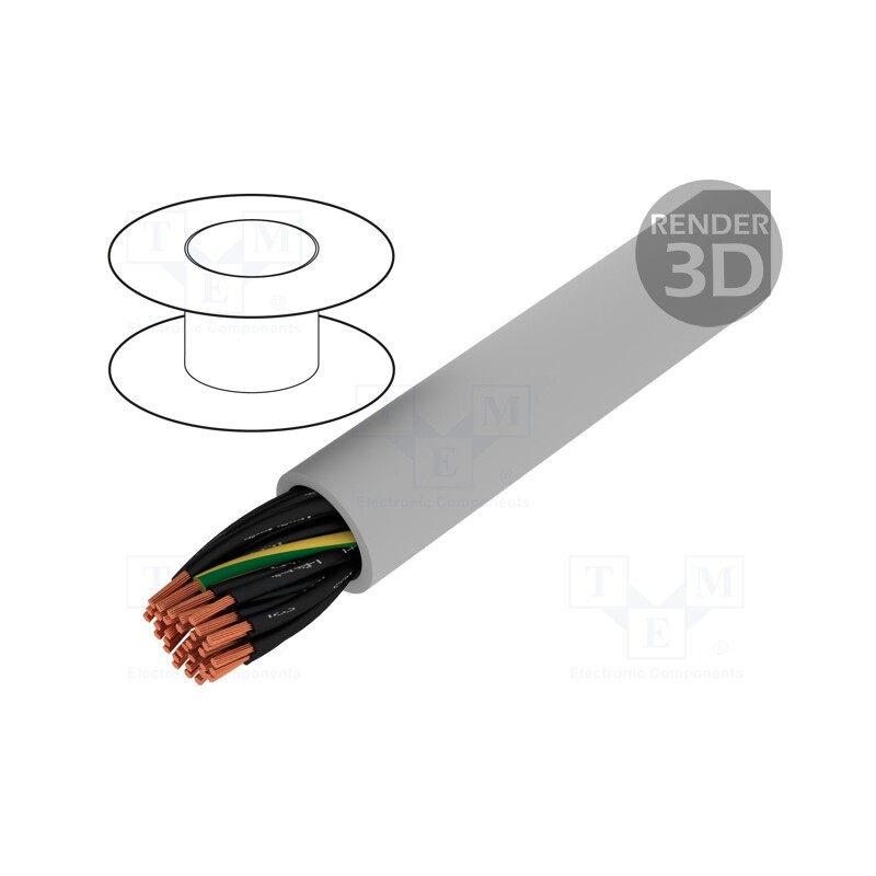 5 m x HELUKABEL - 23342 - Wire, JZ-500-PUR, 34G0.75mm2, unshielded, 300V,500V, Cu, stranded