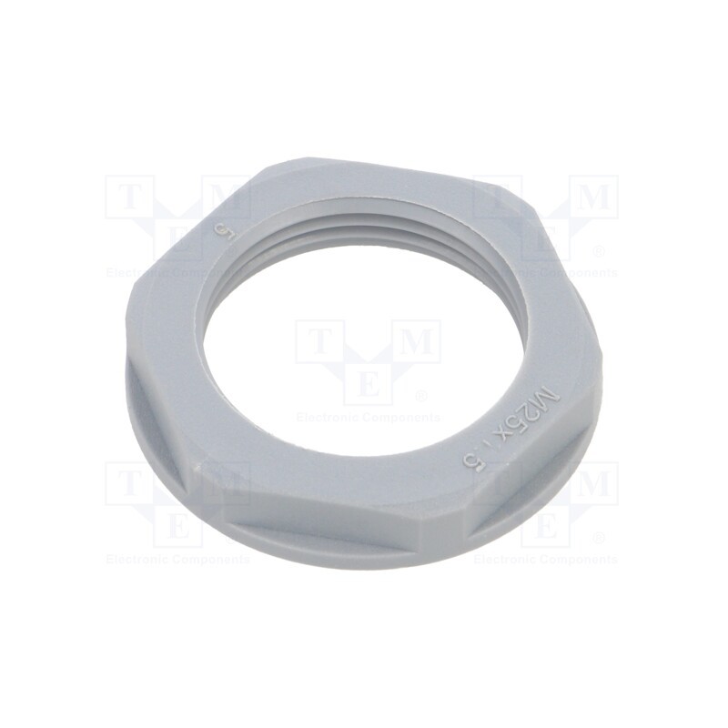 10 pcs x TE Connectivity - EP-LN-M25-GR-A - Nut, M25, polyamide, 32mm, grey, Thread: metric, Pitch: 1.5, Entrelec