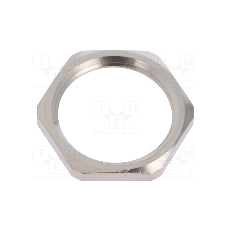 10 pcs x HUMMEL - 1.161.2000.50 - Nut, M20, brass, nickel, Thk: 3mm, Spanner: 23mm, Thread: metric