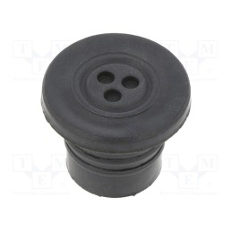 10 pcs x HT HI TECH POLYMERS - SP-20 TPE - Multigate grommet, Ømount.hole: 14.5mm, black, Holes no: 3, SP