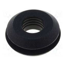 10 pcs x FIX&FASTEN - FIX-GR-97 - Grommet, Ømount.hole: 11.5mm, Øhole: 7.2mm, silicone, black