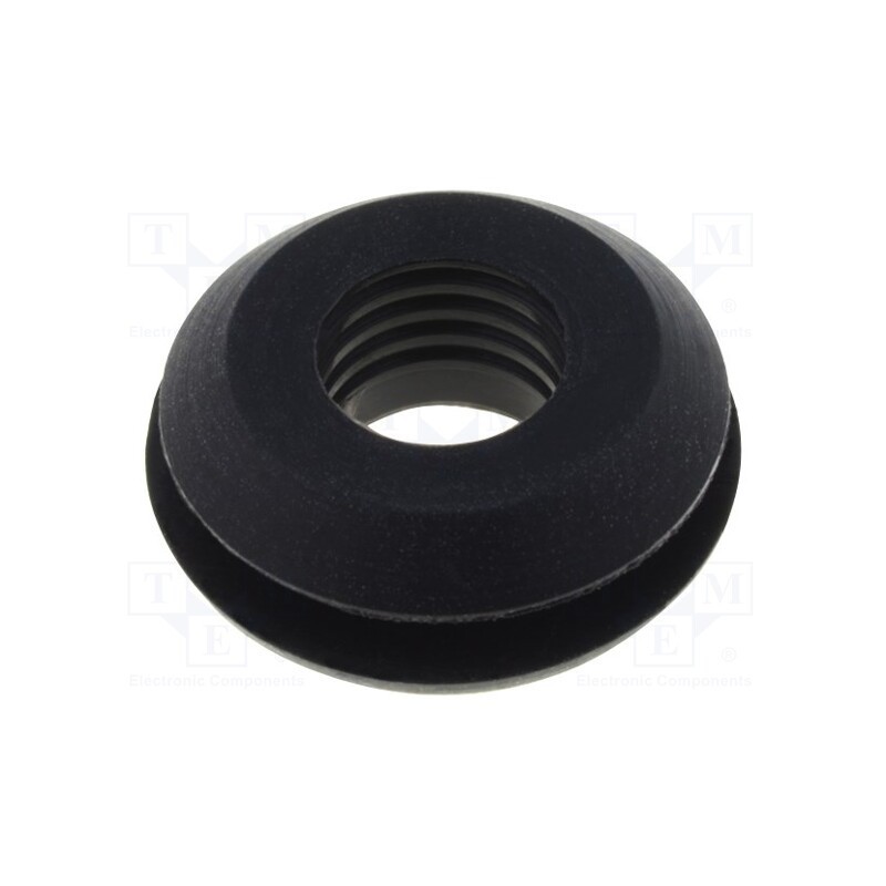 10 pcs x FIX&FASTEN - FIX-GR-97 - Grommet, Ømount.hole: 11.5mm, Øhole: 7.2mm, silicone, black