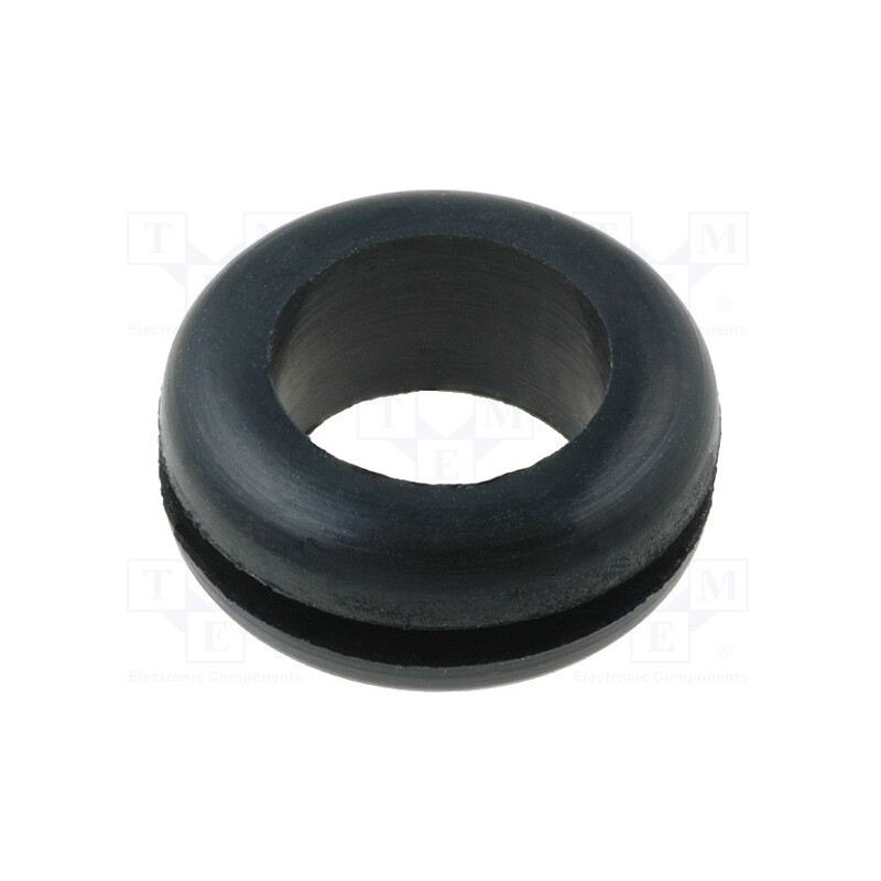 10 pcs x FIX&FASTEN - FIX-GR-9 - Grommet, Ømount.hole: 12.7mm, Øhole: 9.5mm, rubber, black