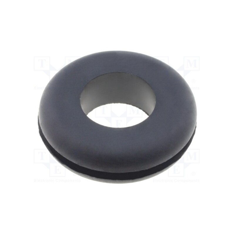 10 pcs x FIX&FASTEN - FIX-GR-42 - Grommet, Ømount.hole: 20.8mm, Øhole: 12.7mm, rubber, black