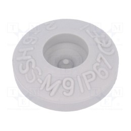 10 pcs x HT HI TECH POLYMERS - HSS-M9-TPE - Grommet, Ømount.hole: 9mm, elastomer thermoplastic TPE, grey