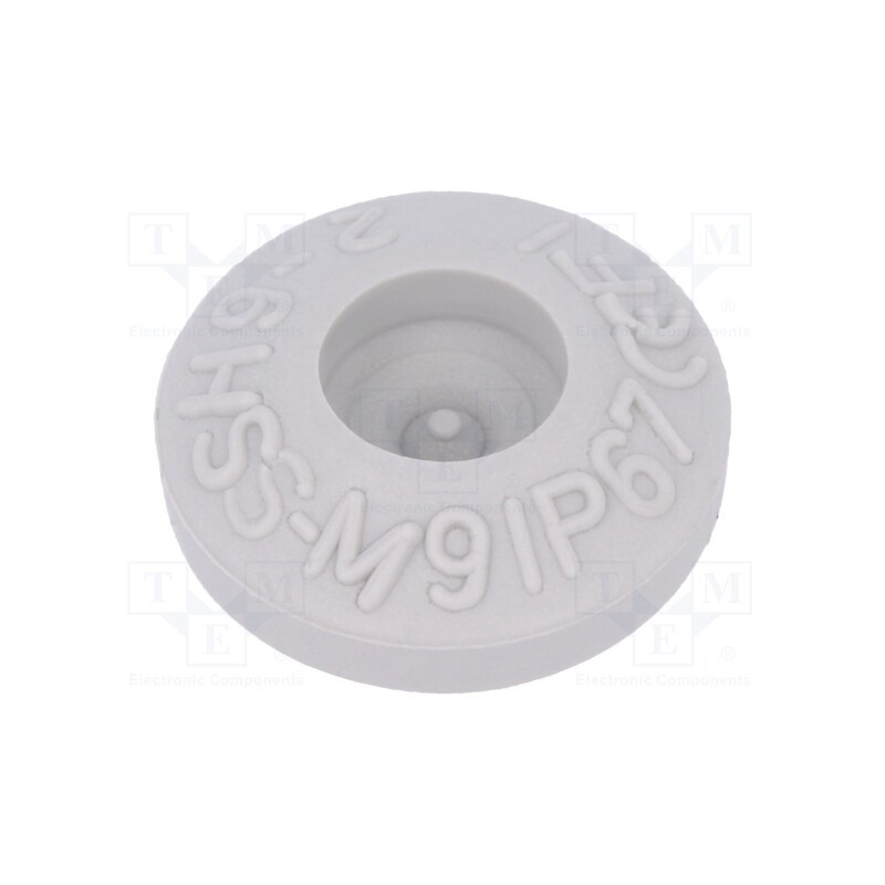 10 pcs x HT HI TECH POLYMERS - HSS-M9-TPE - Grommet, Ømount.hole: 9mm, elastomer thermoplastic TPE, grey