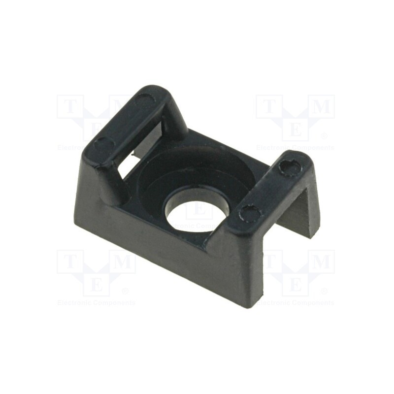 10 pcs x ESSENTRA - FTH-13R-01BK-M - Holder, screw, black, L: 15.2mm, Width: 9.7mm, cable ties