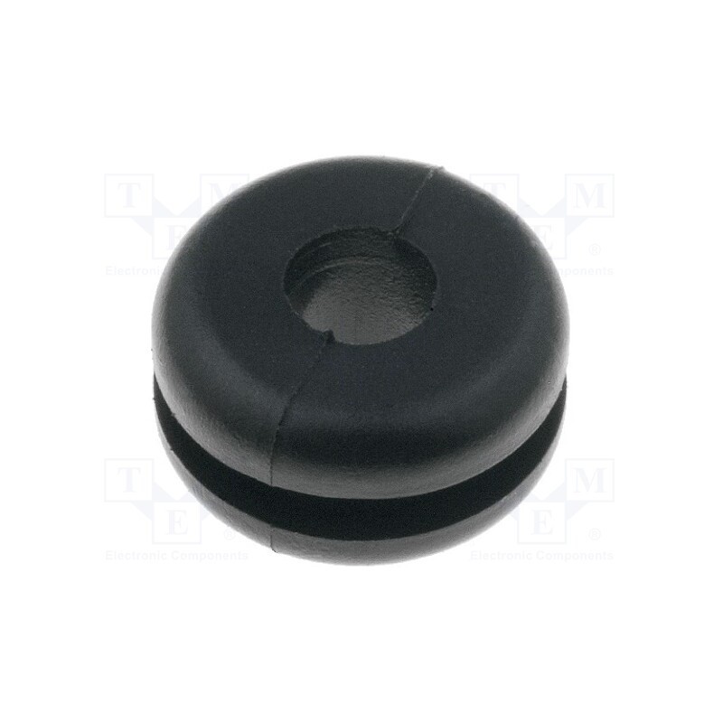 10 pcs x HELLERMANNTYTON - 633-02090 - Grommet, Ømount.hole: 9mm, Øhole: 4mm, PVC, black, -30÷60°C, UL94V-2