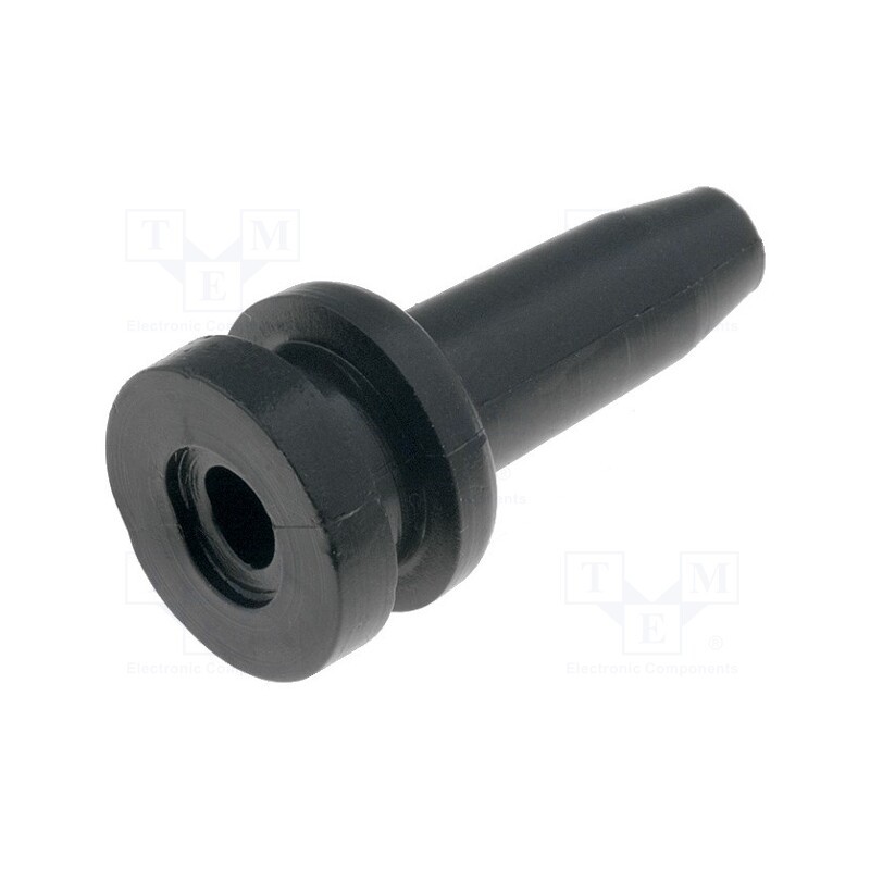 10 pcs x HELLERMANNTYTON - 632-01040 - Strain relief, Ømount.hole: 9.5mm, Øhole: 3mm, PVC, black, L: 28.5mm