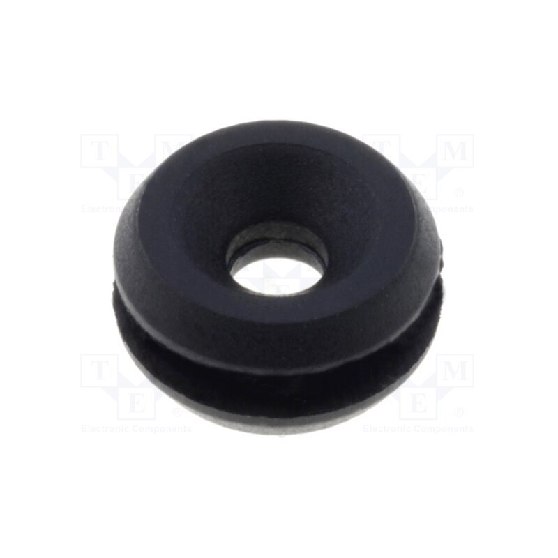 10 pcs x FIX&FASTEN - FIX-GR-98 - Grommet, Ømount.hole: 5.8mm, Øhole: 2.33mm, rubber, black