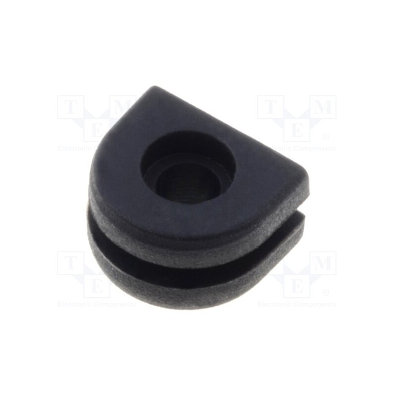 10 pcs x FIX&FASTEN - FIX-GR-70 - Grommet, Ømount.hole: 4.52mm, Øhole: 1.5mm, rubber, black