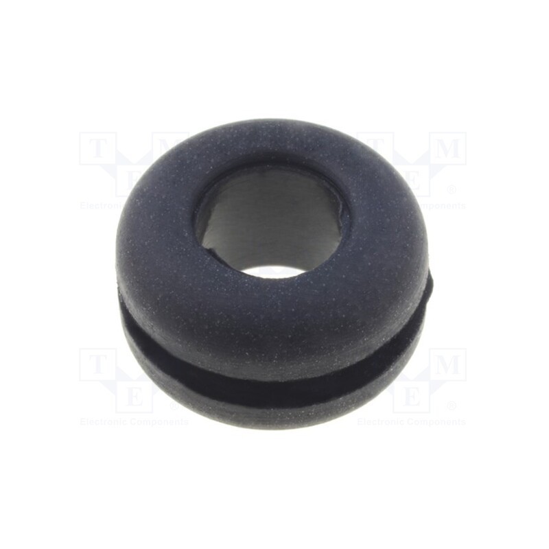10 pcs x FIX&FASTEN - FIX-GR-69 - Grommet, Ømount.hole: 9mm, Øhole: 6mm, rubber, black