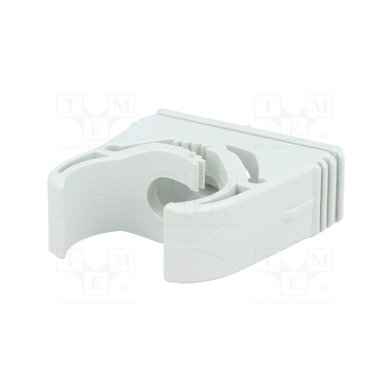 10 pcs x OBO BETTERMANN - M-QUICK 25-28LGR - Holder, 25÷28.5mm, polyamide, light grey