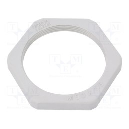 10 pcs x OBO BETTERMANN - 116 M50 LGR PA - Nut, M50, polyamide, Thk: 8mm, Spanner: 60mm, light grey, Pitch: 1.5