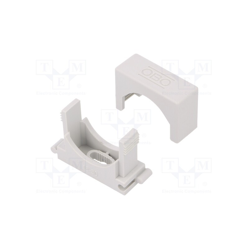 10 pcs x OBO BETTERMANN - 2037 18-30 LGR - Bracket, ØBraid : 18÷30mm, W: 40mm, H: 34mm