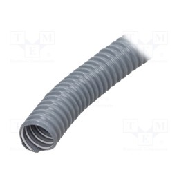 10 m x HELLERMANNTYTON - 167-00229 - Protective tube, Size: 36, PVC,steel, light grey, -20÷70°C, UL94HB