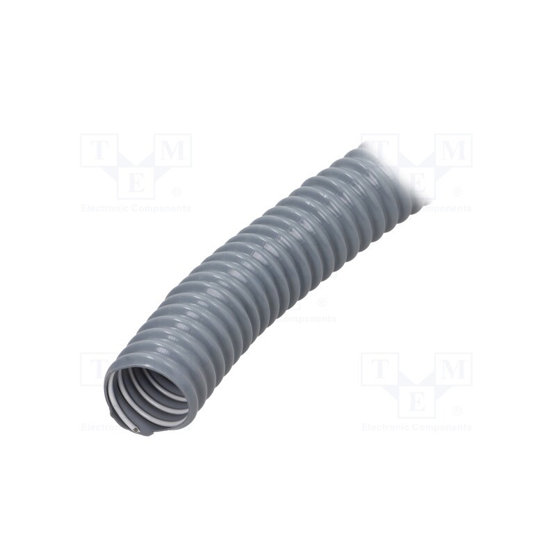 10 m x HELLERMANNTYTON - 167-00229 - Protective tube, Size: 36, PVC,steel, light grey, -20÷70°C, UL94HB