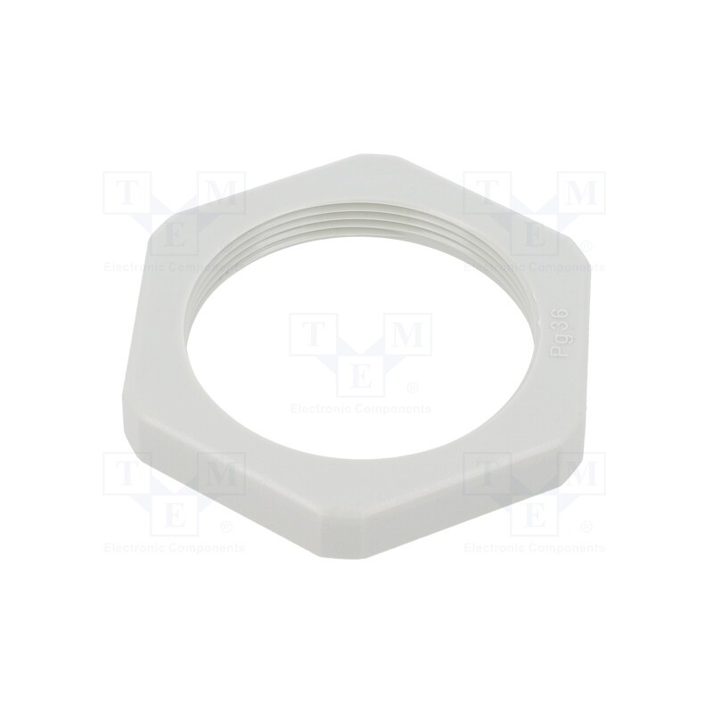 10 pcs x OBO BETTERMANN - 116 PG36 - Nut, PG36, polystyrene, Thk: 8mm, Spanner: 60mm, light grey
