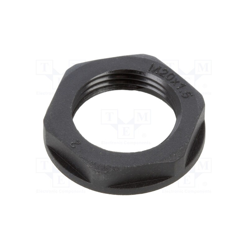 10 pcs x HELLERMANNTYTON - 166-50135 - Nut, M20, polyamide 66, black, -50÷135°C, Thread: metric, Pitch: 1.5
