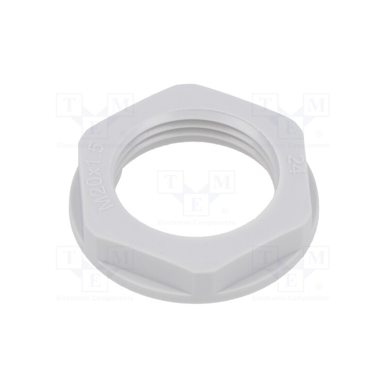 10 pcs x TE Connectivity - EP-LN-M20-LGR-A - Nut, M20, polyamide, 26mm, light grey, Thread: metric, Pitch: 1.5