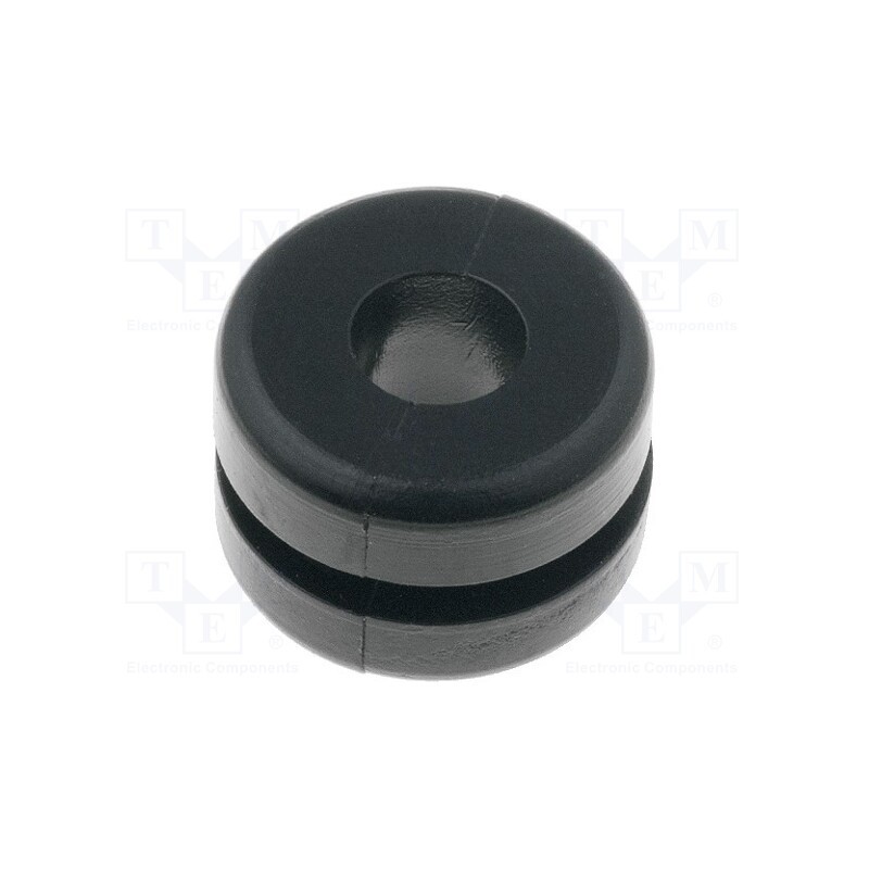 10 pcs x HELLERMANNTYTON - 633-02100 - Grommet, Ømount.hole: 9mm, Øhole: 6mm, PVC, black, -30÷60°C, UL94V-2