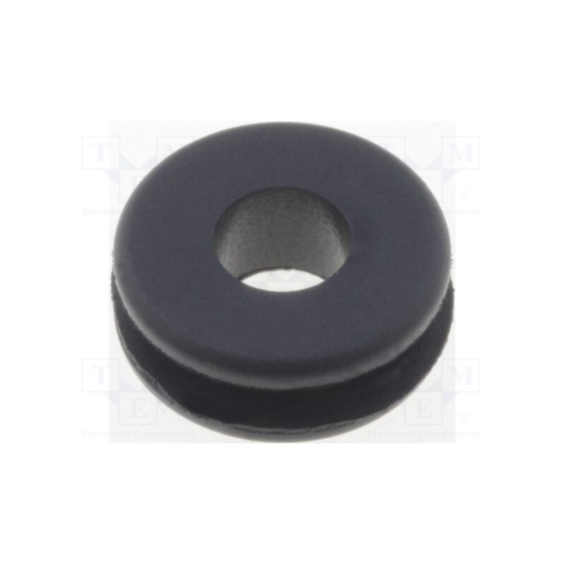 10 pcs x FIX&FASTEN - FIX-GR-56 - Grommet, Ømount.hole: 5mm, Øhole: 3.1mm, rubber, black