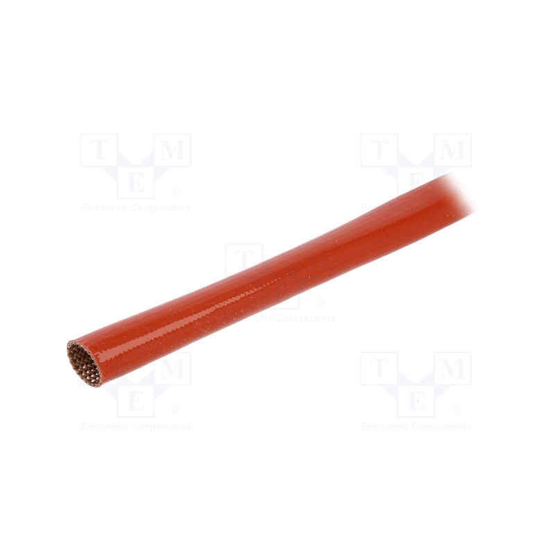 10 m x FAVIER - SCS4KV 10.0 RB 10 - Insulating tube, fiberglass, brick red, -60÷250°C, Øint: 10mm