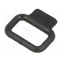10 pcs x HELLERMANNTYTON - 201-20010 - Elasticated loop, PVC, black, W: 23.8mm, L: 16mm, Cable P-clips