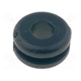 10 pcs x HELLERMANNTYTON - 633-02010 - Grommet, Ømount.hole: 6.4mm, Øhole: 4mm, PVC, black, -30÷60°C