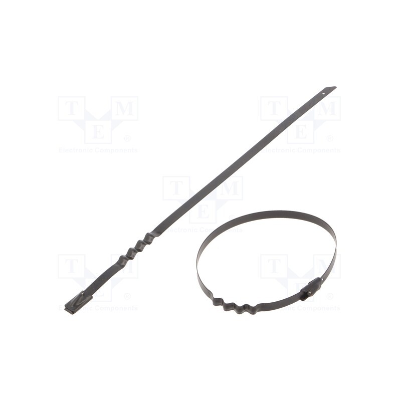 10 pcs x RAYCHEM RPG - BCZ44-200 - Cable tie, L: 200mm, W: 4.6mm, stainless steel AISI 304, 445N, wave
