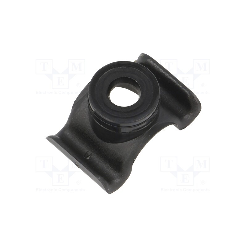 10 pcs x HELLERMANNTYTON - 201-10010 - Clip base, polyamide, black, Ømount.hole: 4.8mm, W: 12.7mm, L: 25mm